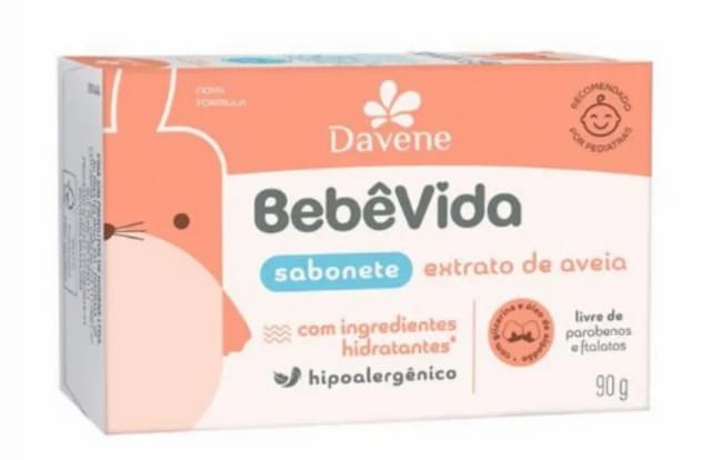 Imagem do produto Sabonete em Barra Infantil Davene Bebê Vida Vegetal Hipoalergênico 12x90g