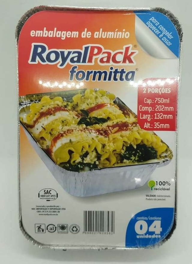Imagem do produto Embalagem de Alumínio Royal Pack 750ml 4 Unidades