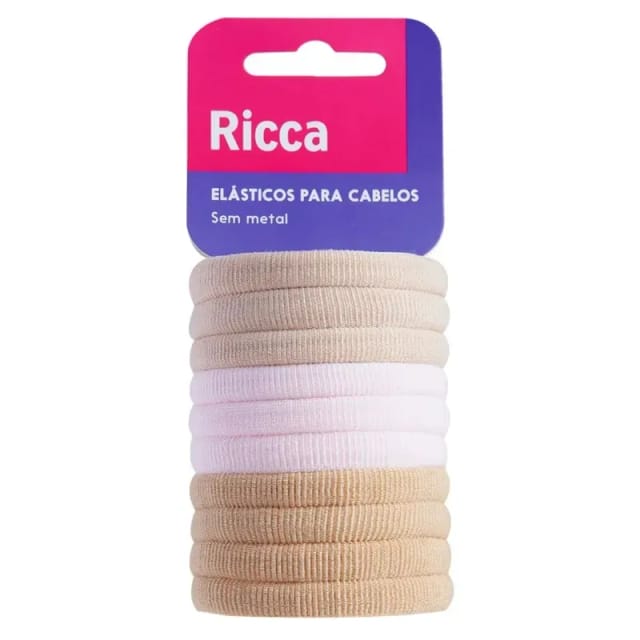 Imagem do produto Elástico de Cabelo Ricca Médio Blondie com 10 Unidades