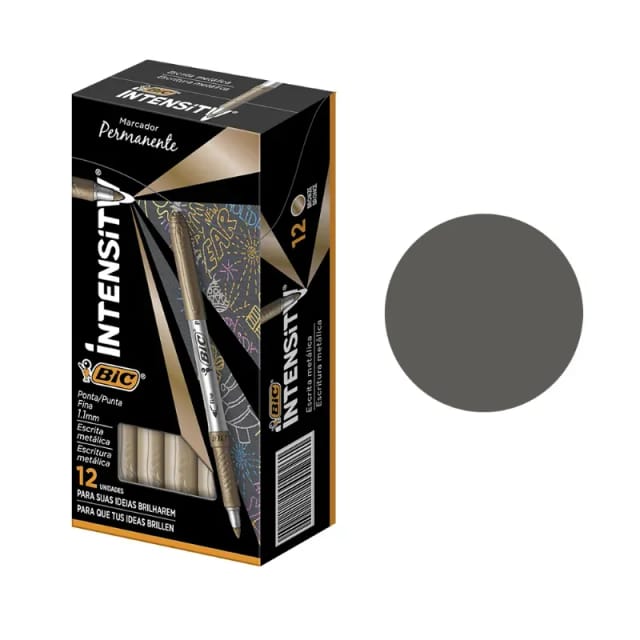 Imagem do produto Pincel Bic Marcador Permanente Markin Prata 12 Unidades