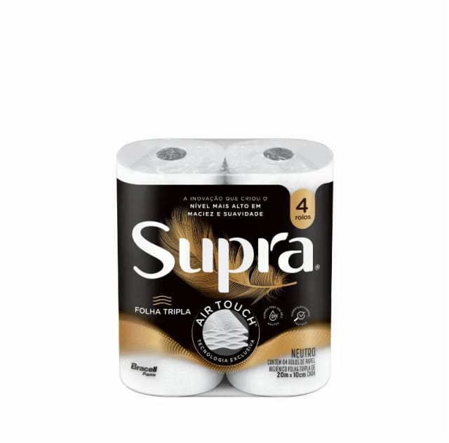 Imagem do produto Papel Higiênico Supra Folha Tripla Neutro 20m com 4 Unidades