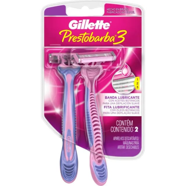 Imagem do produto Aparelho de Barbear Gillette Presto3 Feminino com 2 Unidades