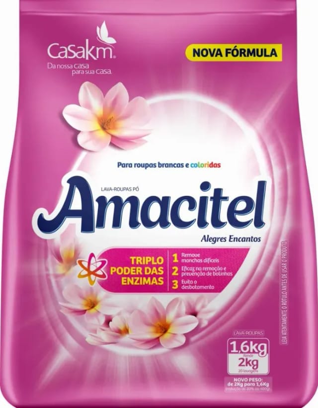 Imagem do produto Detergente em Pó Amacitel Alegres Encantos 7x1,6kg