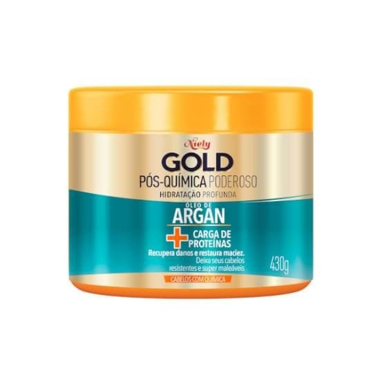 Imagem do produto CREME PARA TRATAMENTO NIELY GOLD PÓS QUÍMICA ÓLEO DE ARGAN + CARGA DE PROTEINAS 430G