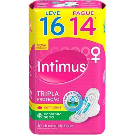 Imagem do produto Absorvente Diário Intimus Seca Com Abas Tripla Proteção Leve 16 Pague 14 Unidades