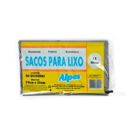 Imagem do produto ALPES SACO PARA LIXO ALMOFADA 15 LITROS COM 20 UNIDADES