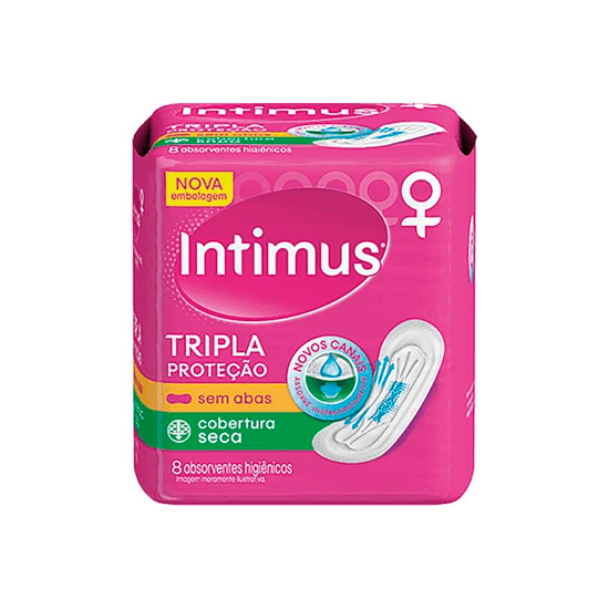 Imagem do produto Absorvente Diário Intimus Seca Sem Abas Tripla Proteção | Com 8 Unidades