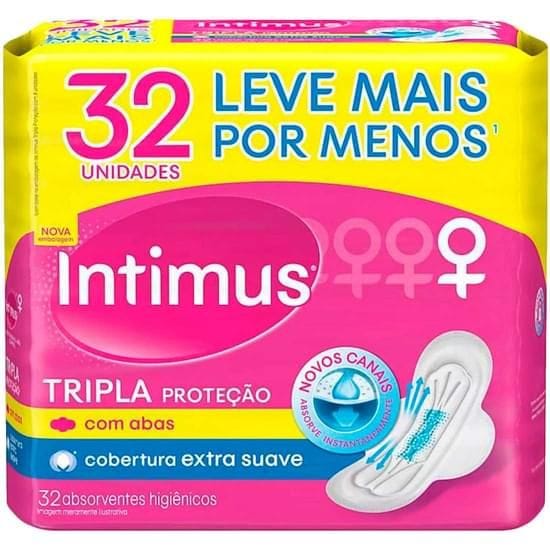 Imagem do produto Absorvente Diário Intimus Suave Com Abas Tripla Proteção | Com 32 Unidades